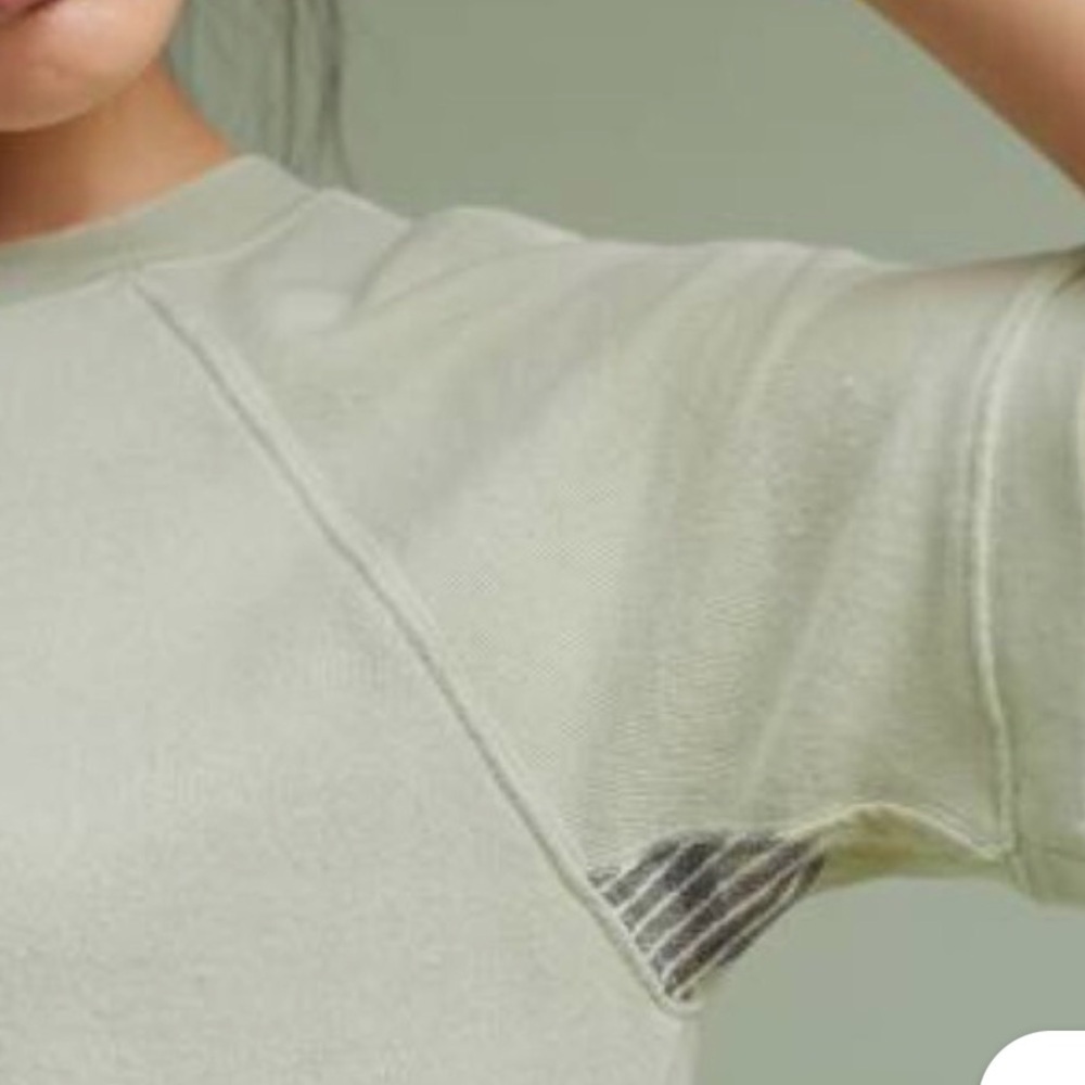 Seeker Dorian Sweatshirt Green Raglan Short Sleeve Anthropologie Small - Picture 2 of 9